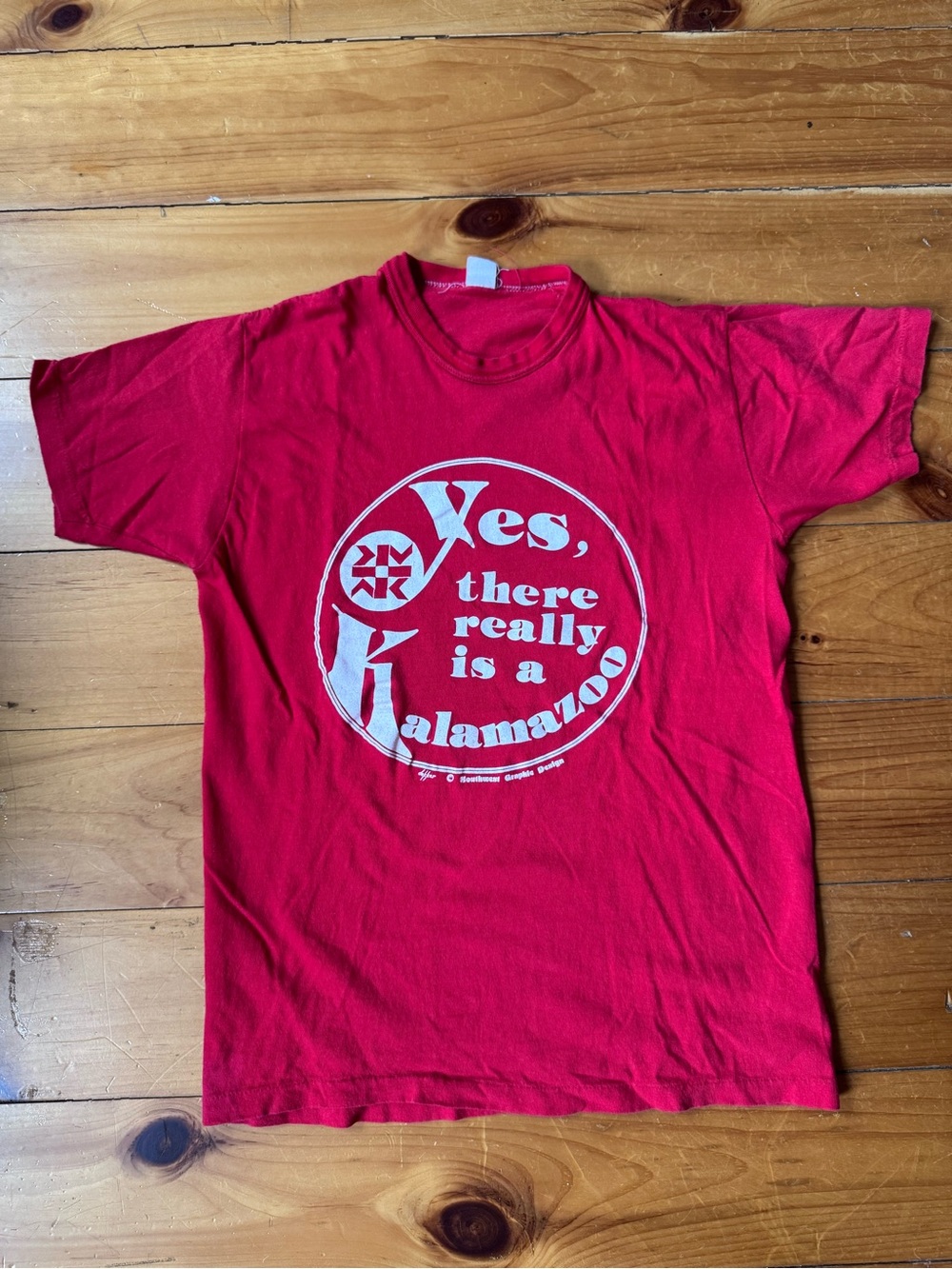 Vintage 70s Kalamazoo Tourism Tee Red Small